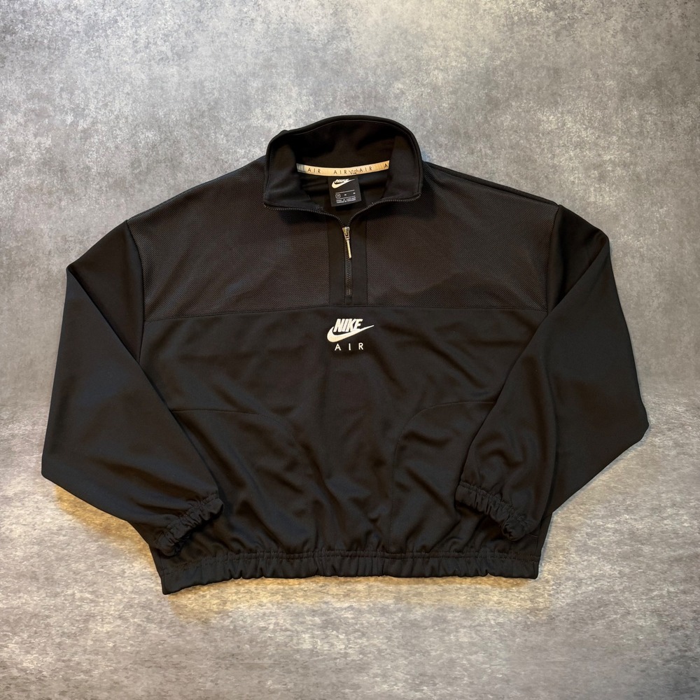 Nike Air Women's 1/4 Zip Pullover Jacket Black Mesh Tracksuit Top Size M CZ8638